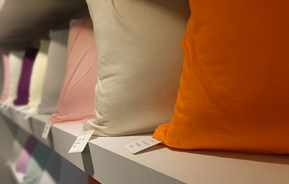 Pillows in different colors